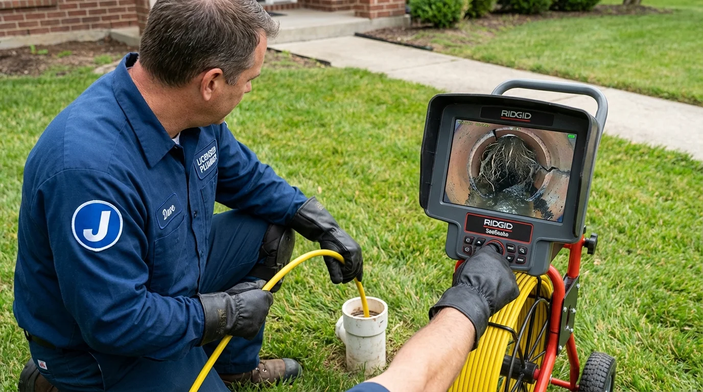 Sewer camera inspection being performed by Johns Plumbing LLC in Houma